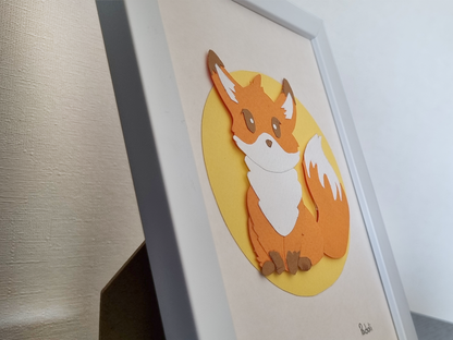 Cuadro de Papercut zorrito